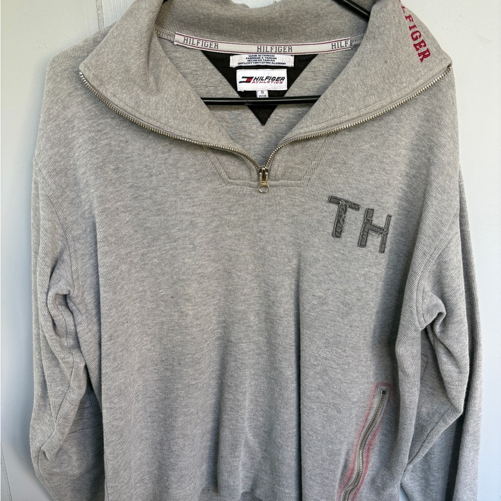 Tommy Hilfiger Light Gray Zip-Up Sweater